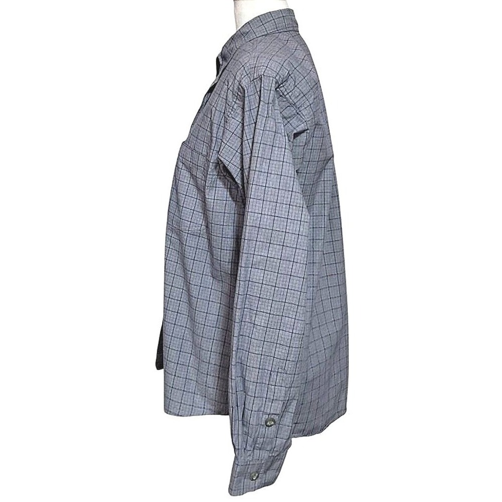 Gorpcore Patagonia Button Down Shirt Women Small Blue Grey Plaid Organic Cotton - Picture 5 of 11